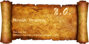 Novák Orgona névjegykártya
